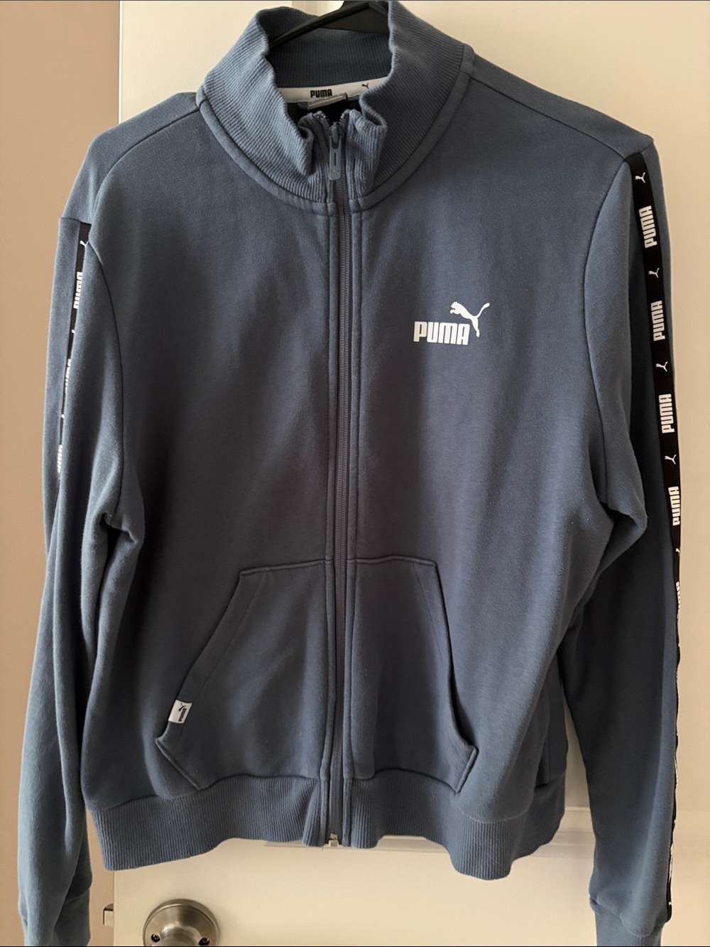 Puma Women's Slate Blue Full-Zip Track Jacket with Logo Tape